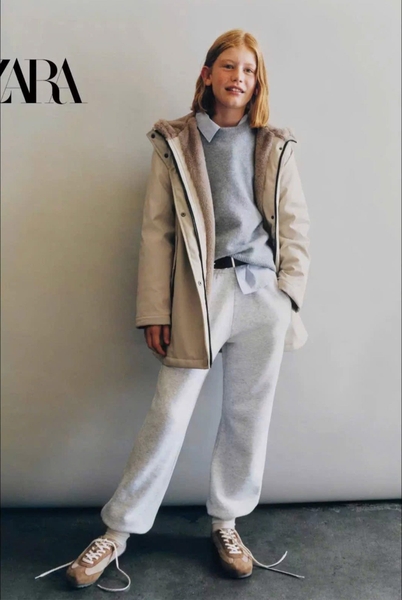 Áo khoác raincoat Zara lót lông 4 màu rêu, đen, be, tím