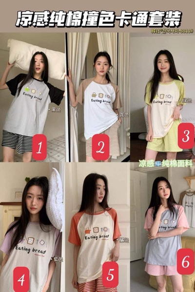 Bộ mặc nhà áo cộc tay quần sooc