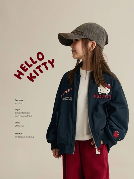 Áo khoác bomber Hello Kitty xanh navy