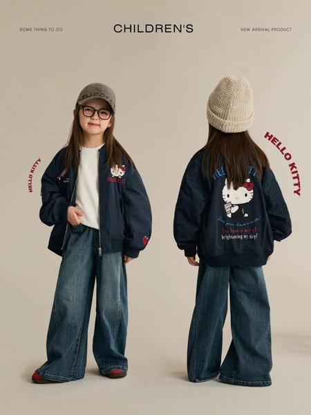Áo khoác bomber Hello Kitty xanh navy