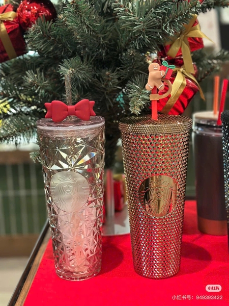 Cốc Starbucks trắng nơ đỏ 710ml