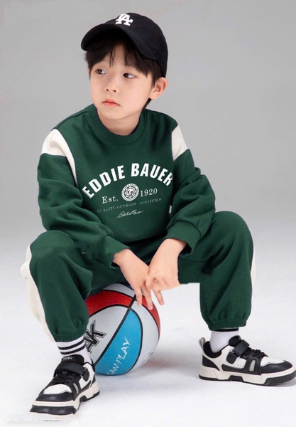 Bộ nỉ 2 da Eddie Bauer Est 1920 2 màu xanh rêu, navy Luca&Luca