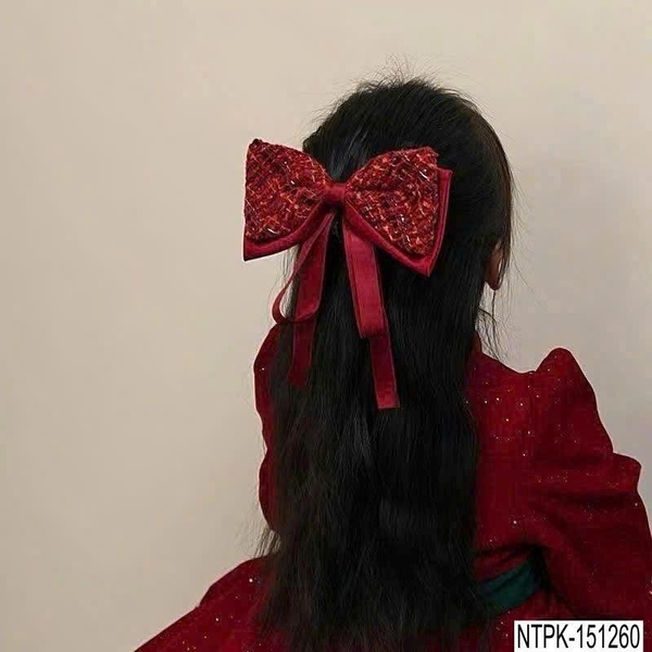 Kẹp tóc nơ đỏ 2 mẫu