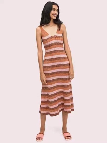 Váy suông hai dây hãng Kate Spade New York phối màu chất len nhũ