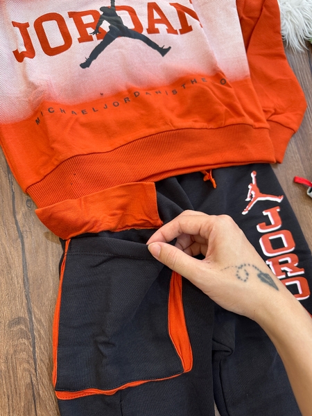 Bộ cotton nỉ dài tay Jordan quần jogger túi hộp 8 màu