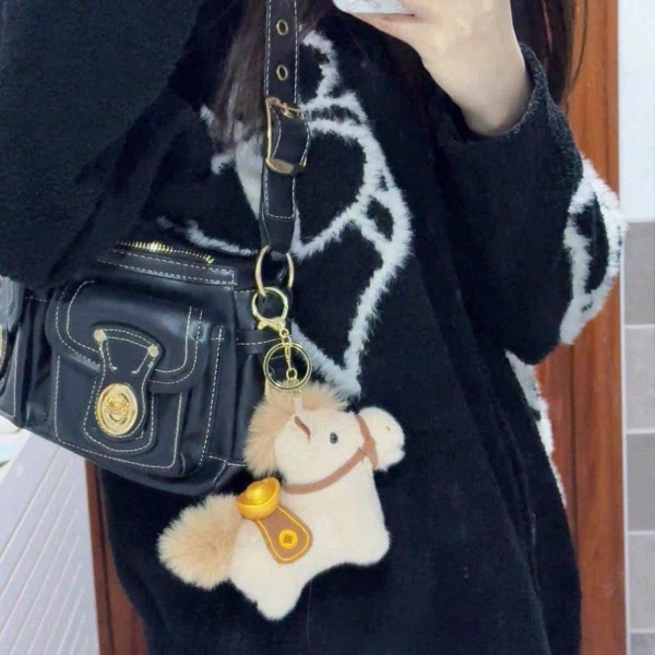 Charm Ngựa đeo túi Mã đáo thành công 3 màu nâu, đỏ, trắng