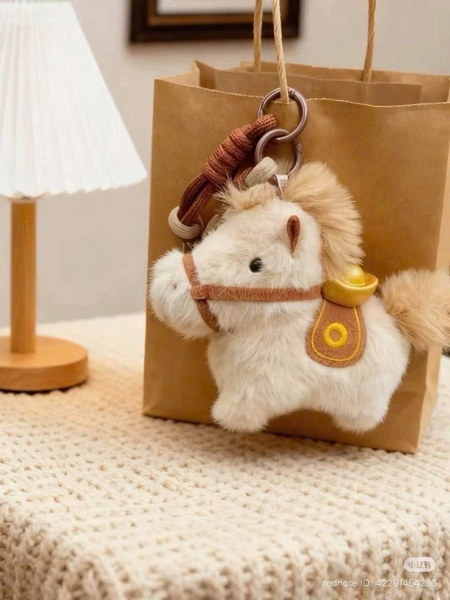 Charm Ngựa đeo túi Mã đáo thành công 3 màu nâu, đỏ, trắng