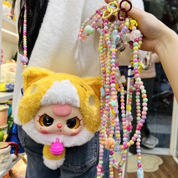 Dây đeo ngọc sắc màu BÓNG móc khoen tròn Baby Three, Migo...