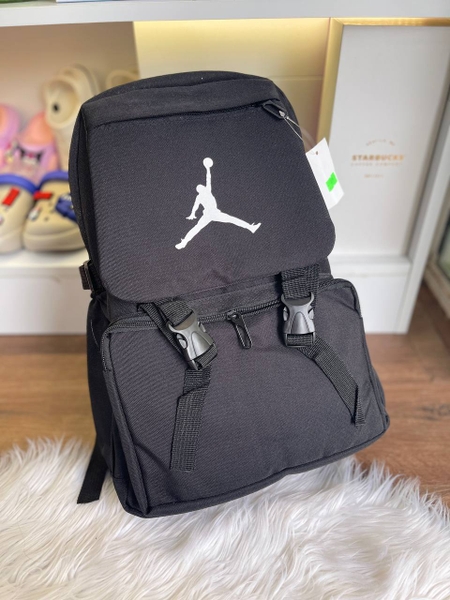 Balo đen Jordan bé trai vải dù size 40x25x12cm