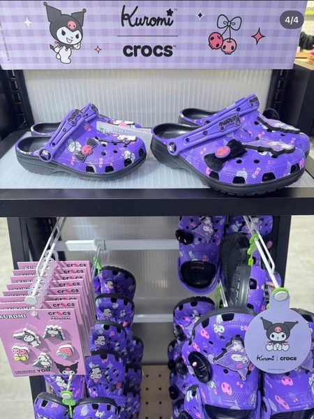 Dép sục crocs Kuromi màu tím
