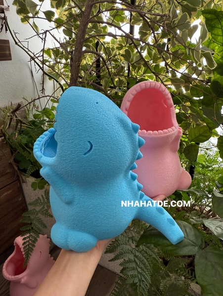Khủng long đựng bút in 3D 2 màu xanh, hồng