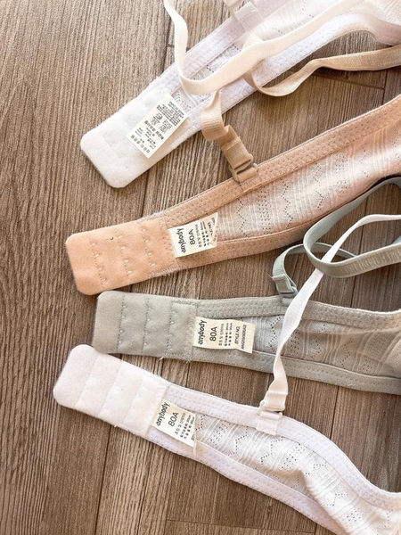 Áo bra cotton ren nơ 3 màu xanh mint, trắng, hồng Anybody