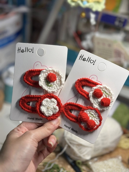 Set 2 kẹp tóc nhiều mẫu hoa lá, trái tim