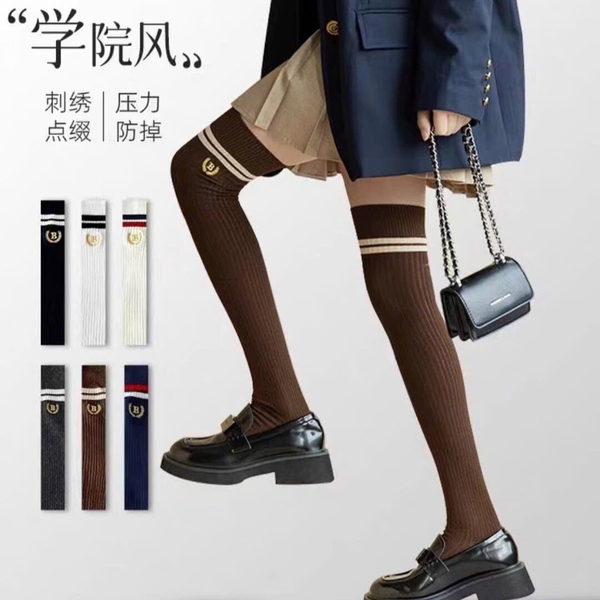 Tất đùi cao cổ chữ B freesize 6 màu