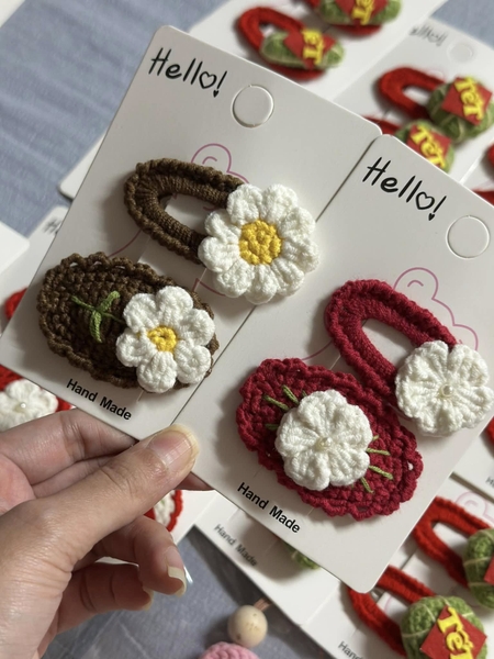 Set 2 kẹp tóc nhiều mẫu hoa lá, trái tim