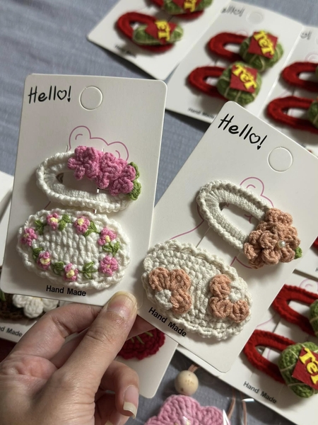 Set 2 kẹp tóc nhiều mẫu hoa lá, trái tim