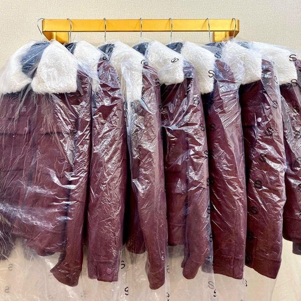 Áo khoác dạ ICICLE cổ lông 2 màu đỏ, xanh