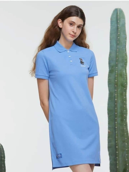 Váy polo Teenie Weenie thêu gấu 2 màu xanh dương, navy