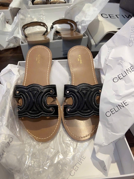 Dép lê CELINE 2 màu trắng, đen cho nữ