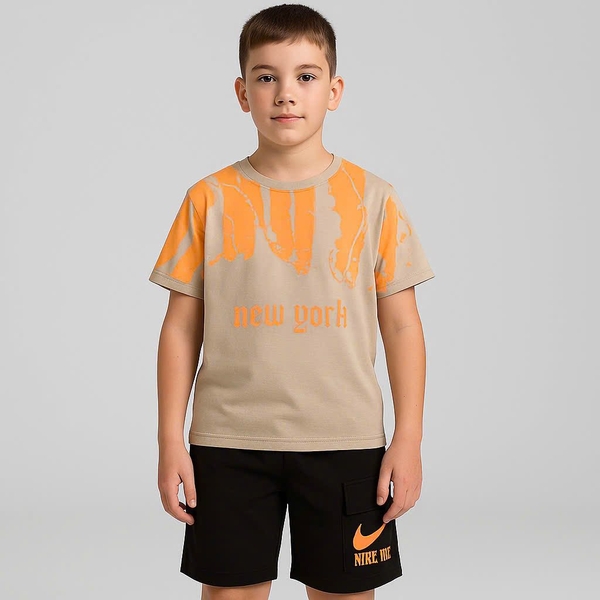 Bộ cộc tay loang New York Nike nhiều màu quần sooc đen