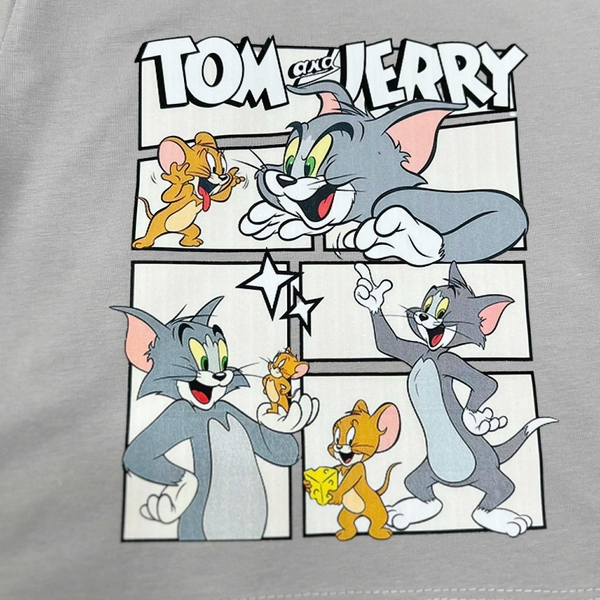 Set 2 bộ cộc tay Tom Jerry màu xám, vàng bé trai