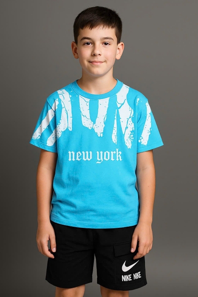 Bộ cộc tay loang New York Nike nhiều màu quần sooc đen