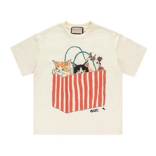 Áo phông cộc tay Gucci 10 mẫu màu be hình động vật
