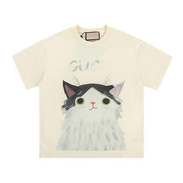 Áo phông cộc tay Gucci 10 mẫu màu be hình động vật