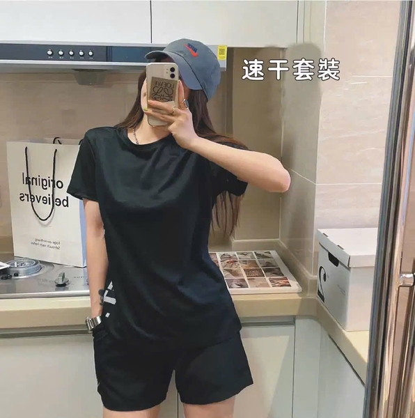 Bộ cộc tay thể thao nội địa Trung 4 màu trắng, xanh, hồng, đen