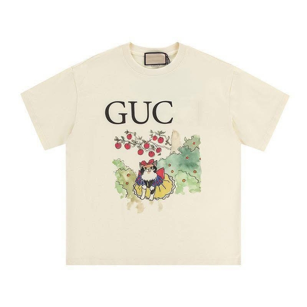 Áo phông cộc tay Gucci 10 mẫu màu be hình động vật