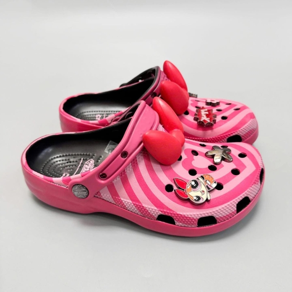 Dép sục crocs Powerpuff Girl 3 màu xanh lá, xanh dương, hồng