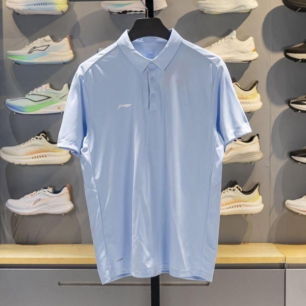 Áo cộc tay polo Lining 3 màu xanh đậm, xanh nhạt, đen cho nam