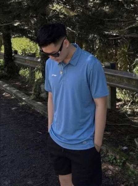 Áo cộc tay polo Lining 3 màu xanh đậm, xanh nhạt, đen cho nam