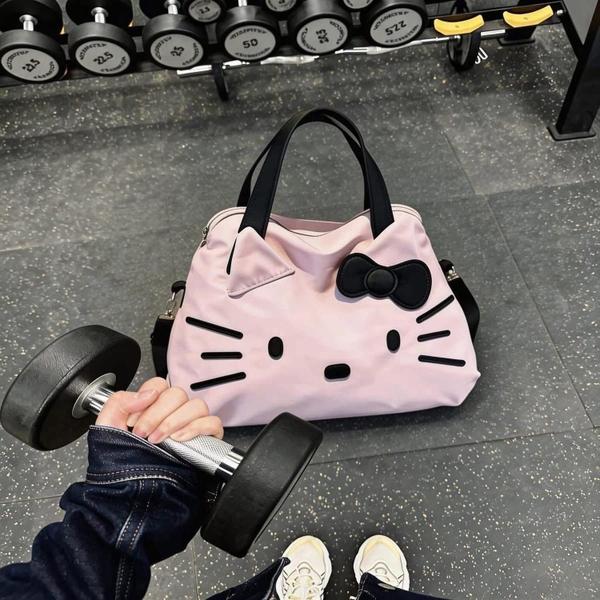 Túi Hello Kitty hồng nhạt size 48x25x27cm