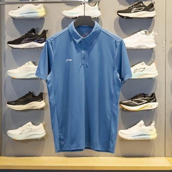 Áo cộc tay polo Lining 3 màu xanh đậm, xanh nhạt, đen cho nam