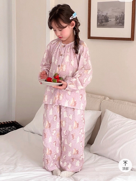 Bộ ngủ dài tay SIZE 90-150 xô đũi Ambb Kids 5 màu cho bé