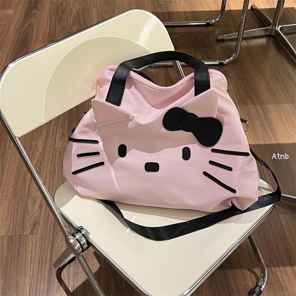 Túi Hello Kitty hồng nhạt size 48x25x27cm