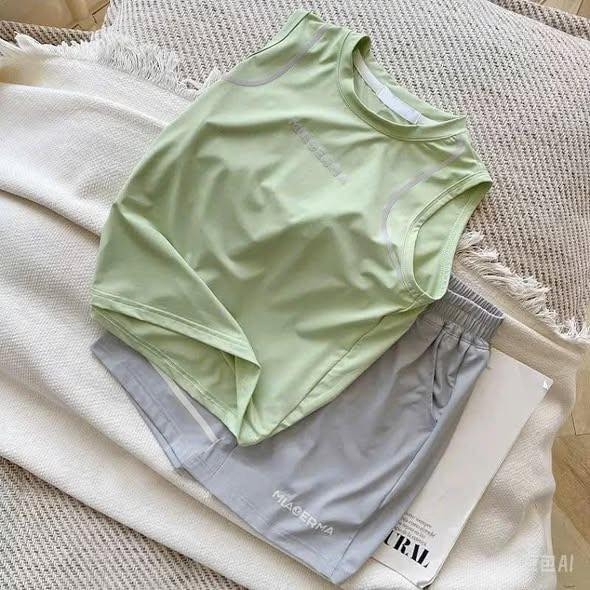 Bộ ba lỗ thun mềm phản quang 3 màu xanh mint, xanh da trời, trắng