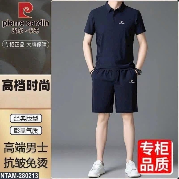 Bộ polo cộc tay nam Pierre Cardin 3 màu đen, xanh rêu, xám