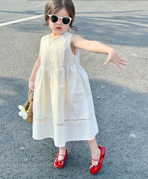 Váy thô sát nách Sofia Candy 2 màu hồng, trắng kem