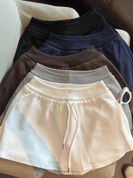 Quần giả váy cotton 5 màu ghi, đen, xanh, kem, nâu