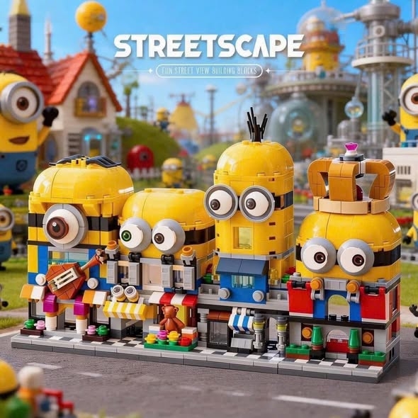 Set 4 hộp lego Minion Mini Street