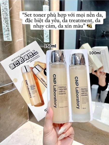 Set 2 lọ nước thần CNP Propolis Treatment Ampule Essence 150ml+100ml
