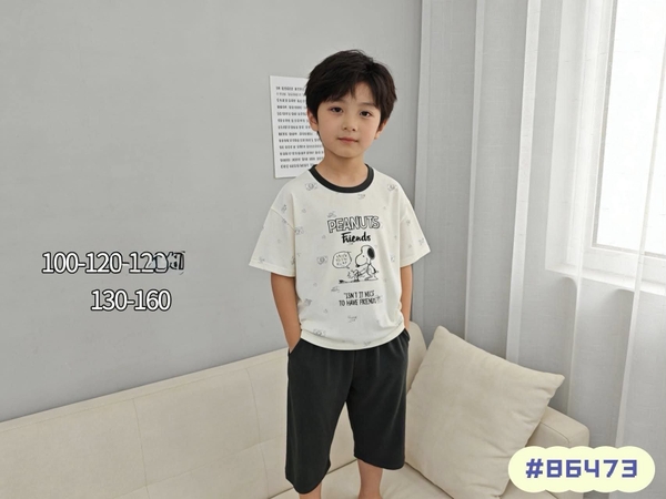 Bộ cotton lửng xuất Hàn 6 mẫu bé trai Mickey, Snoopy