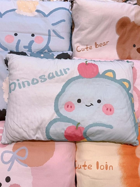 Gối cotton nhung hoạt hình 10 mẫu Thỏ, Sư tử, Gấu...