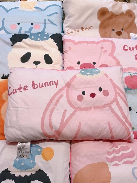 Gối cotton nhung hoạt hình 10 mẫu Thỏ, Sư tử, Gấu...