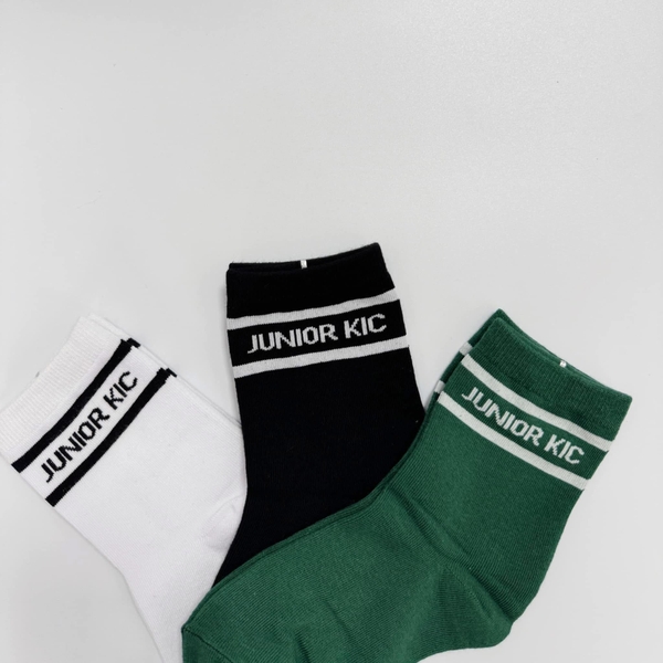 Đôi tất Junior 3 màu đen, trắng, xanh lá