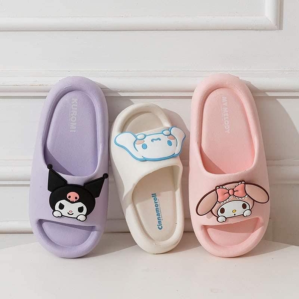 Dép đế đúc bé gái 3 mẫu Kuromi, Cinnamoroll, Melody