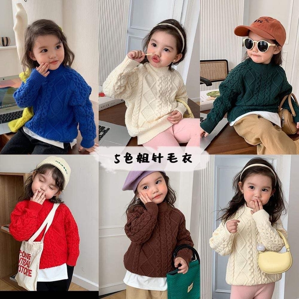 Áo len cổ 5 phân vặn thừng 5 màu xanh dương, xanh rêu, đỏ, nâu, trắng