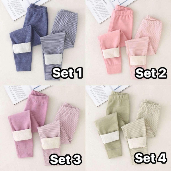 Set 2 quần cotton giữ nhiệt sợi lông cừu 5 mẫu